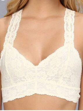 Free People Intimately Galloon Lace Racerback Bralette Ivory XS